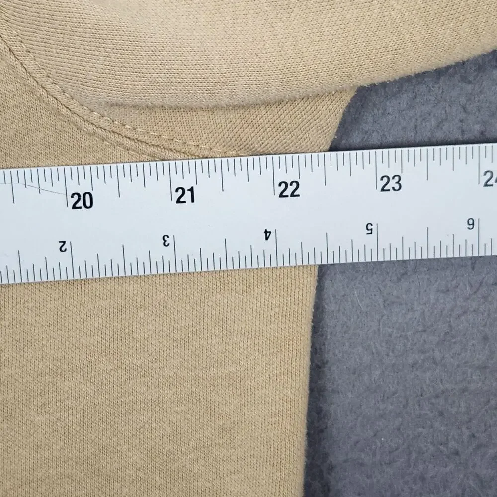 North Face Never Stop Exploring Hoodie Mens Large Beige Pullover Fleece A7R9H
